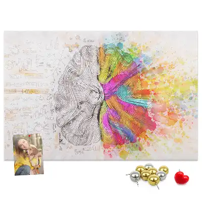 Printed Cork Memo Board Brain abstraction