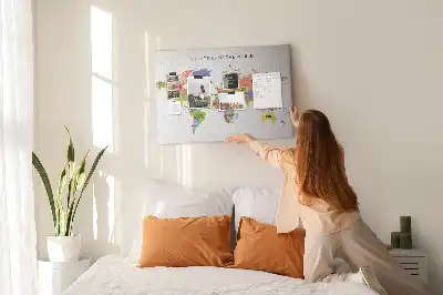 Flag map cork memo board