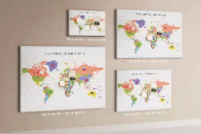 Flag map cork memo board