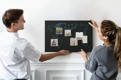 Printed Cork Board World map contours