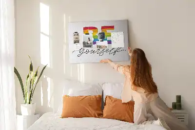 Printed Cork Memo Board with Be Yourself Lettering