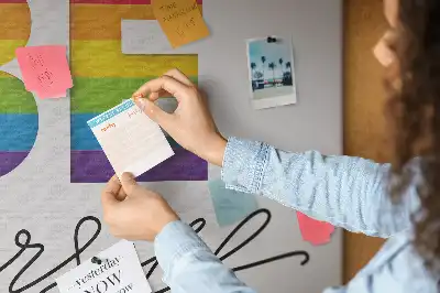 Printed Cork Memo Board with Be Yourself Lettering