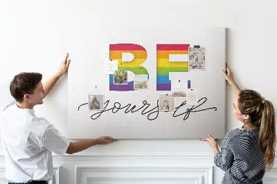 Printed Cork Memo Board with Be Yourself Lettering
