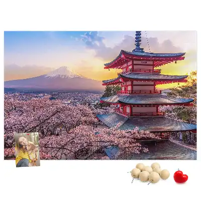 Japanese Architecture Printed Cork Board