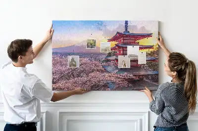 Japanese Architecture Printed Cork Board