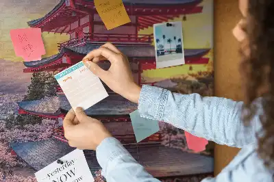 Japanese Architecture Printed Cork Board