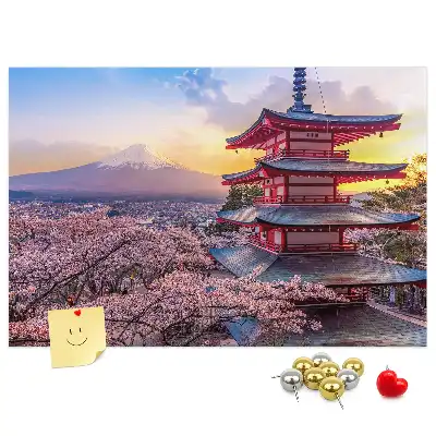 Japanese Architecture Printed Cork Board