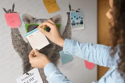 Printed Cork Memo Board featuring a raccoon wearing glasses