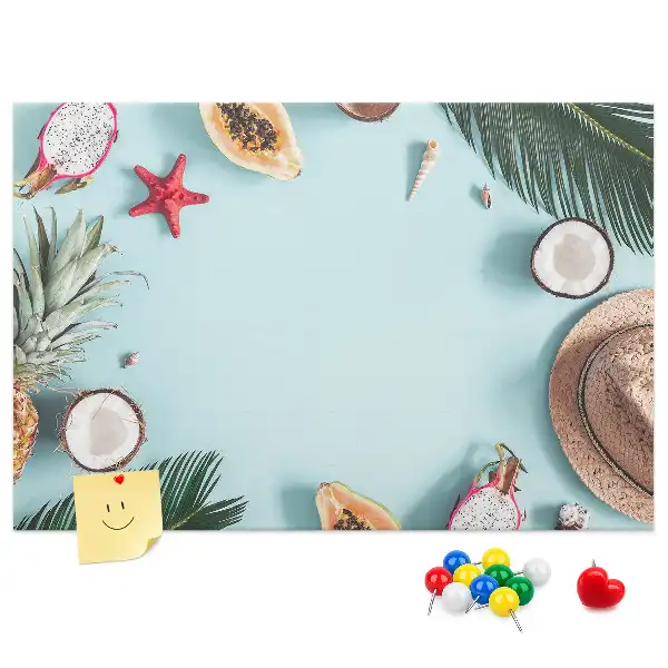 Cork memo board with summer composition