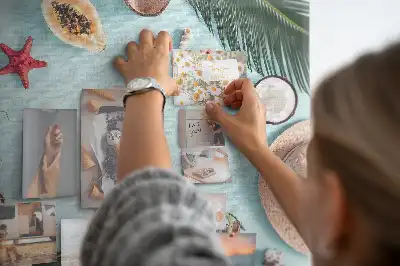 Cork memo board with summer composition