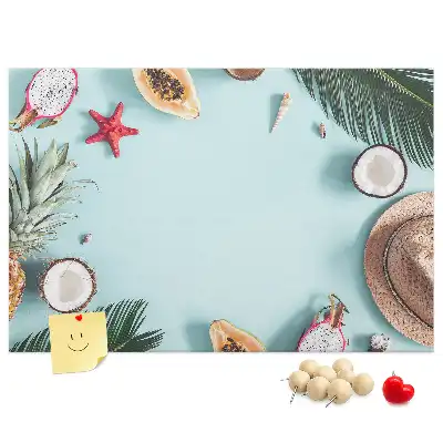 Cork memo board with summer composition