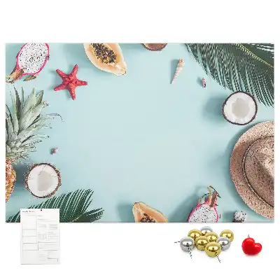 Cork memo board with summer composition