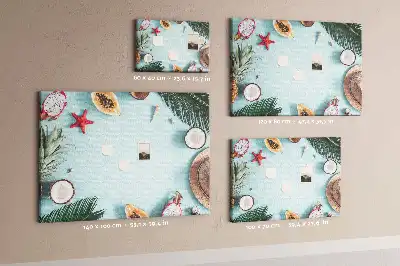 Cork memo board with summer composition