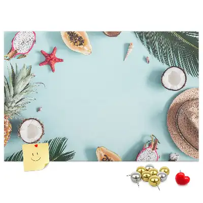 Cork memo board with summer composition