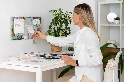 Cork memo board with summer composition