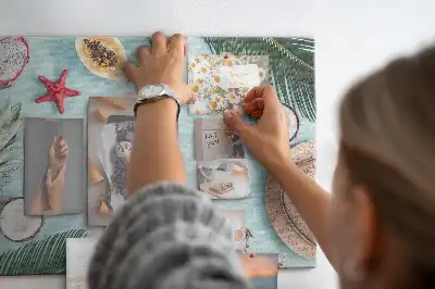 Cork memo board with summer composition