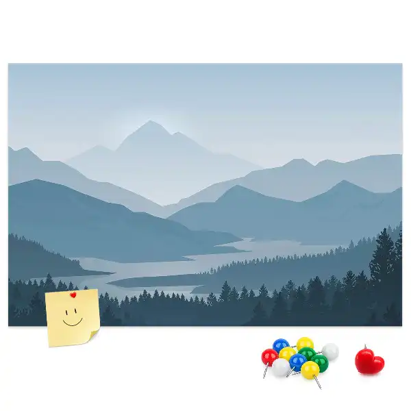 Printed Cork Board Mountain landscape