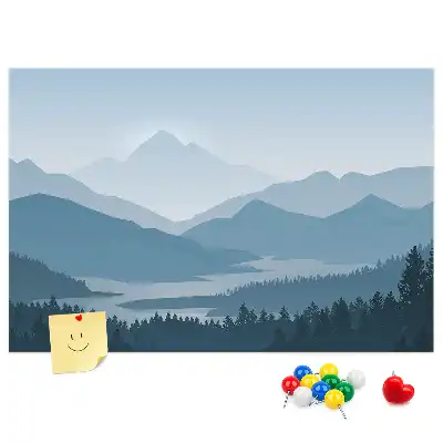 Mountain Landscape Printed Cork Board
