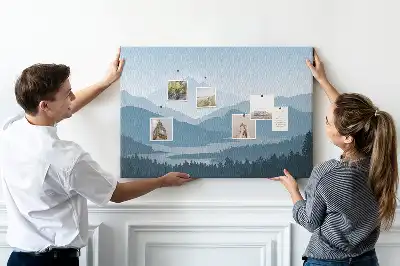 Printed Cork Board Mountain landscape