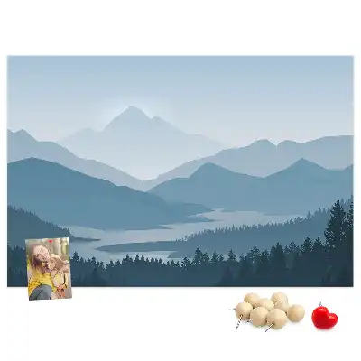 Printed Cork Board Mountain landscape