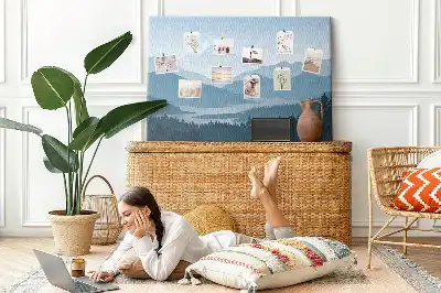 Printed Cork Board Mountain landscape