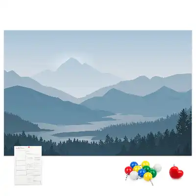 Printed Cork Board Mountain landscape