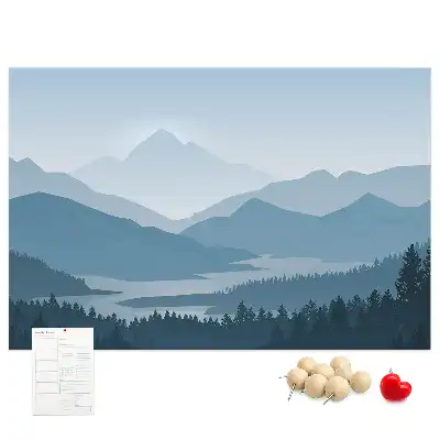 Printed Cork Board Mountain landscape