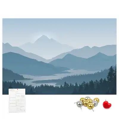 Printed Cork Board Mountain landscape