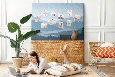 Printed Cork Board Mountain landscape