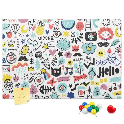 Printed Cork Memo Board Picture sketches