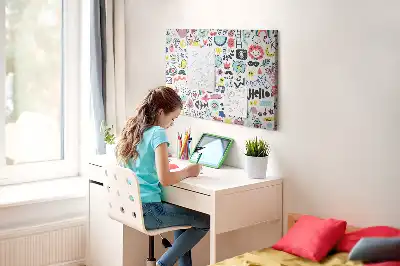 Printed Cork Memo Board Picture sketches