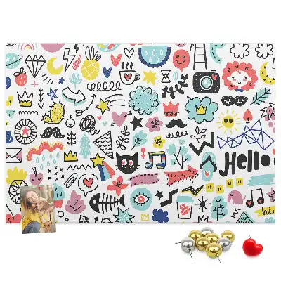 Printed Cork Memo Board Picture sketches