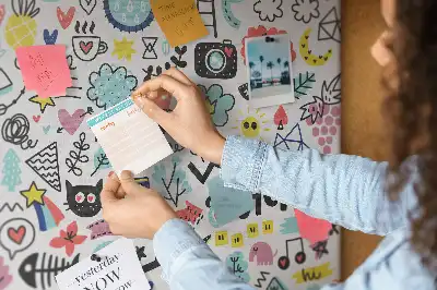 Printed Cork Memo Board with Picture Sketch Design