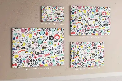 Printed Cork Memo Board Picture sketches
