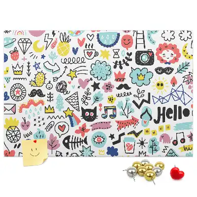 Printed Cork Memo Board Picture sketches