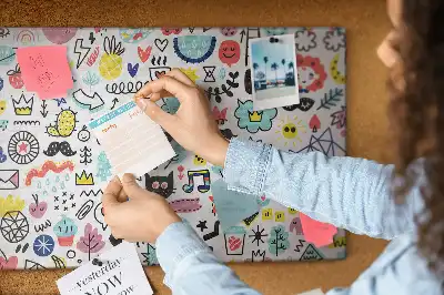 Printed Cork Memo Board Picture sketches
