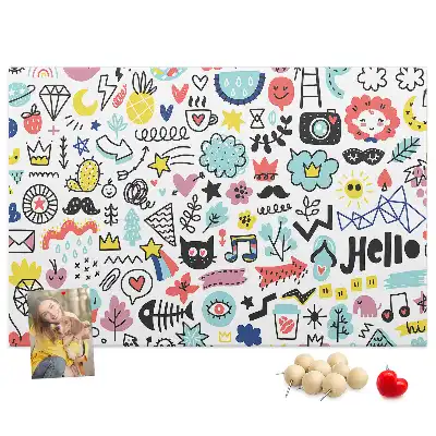 Printed Cork Memo Board Picture sketches
