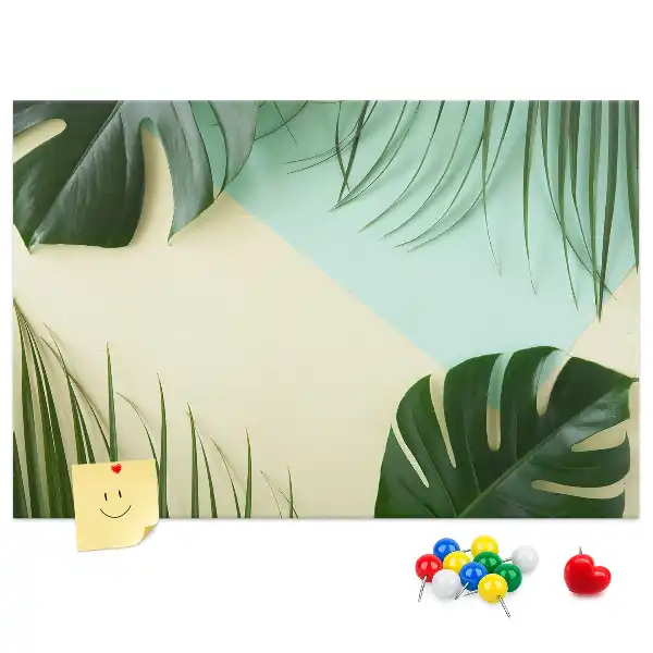Monstera Leaf Printed Cork Board