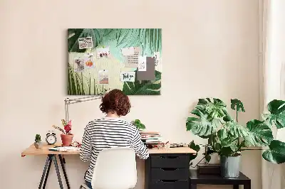 Monstera Leaf Printed Cork Board