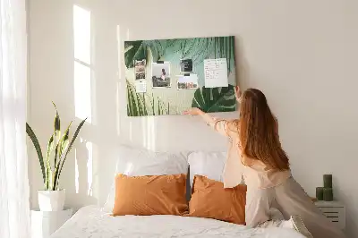 Monstera Leaf Printed Cork Board