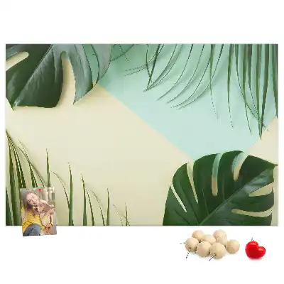Monstera Leaf Printed Cork Board