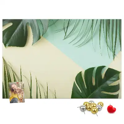 Monstera Leaf Printed Cork Board