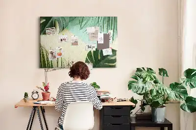 Monstera Leaf Printed Cork Board