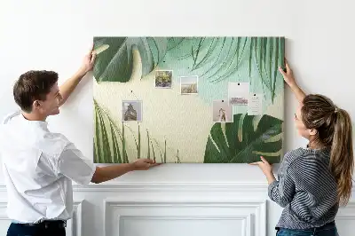 Monstera Leaf Printed Cork Board