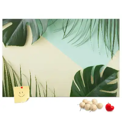 Monstera Leaf Printed Cork Board