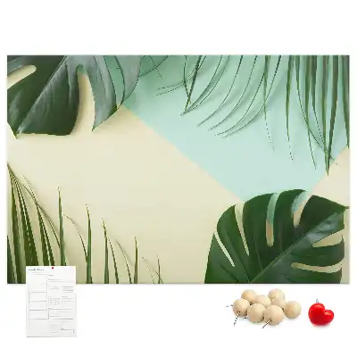 Monstera Leaf Printed Cork Board