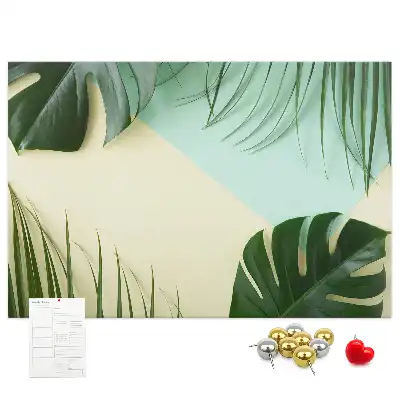 Monstera Leaf Printed Cork Board