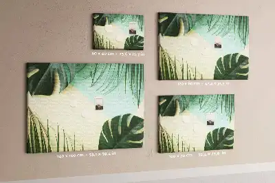 Monstera Leaf Printed Cork Board