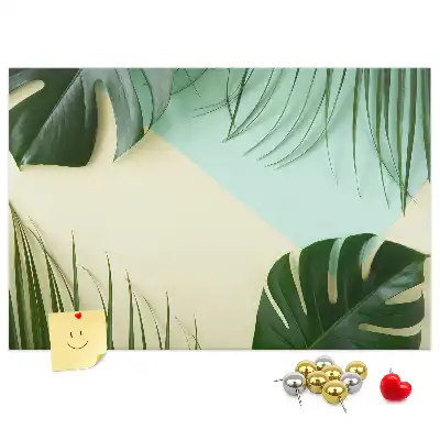 Monstera Leaf Printed Cork Board