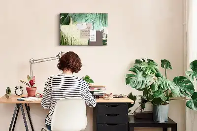 Monstera Leaf Printed Cork Board